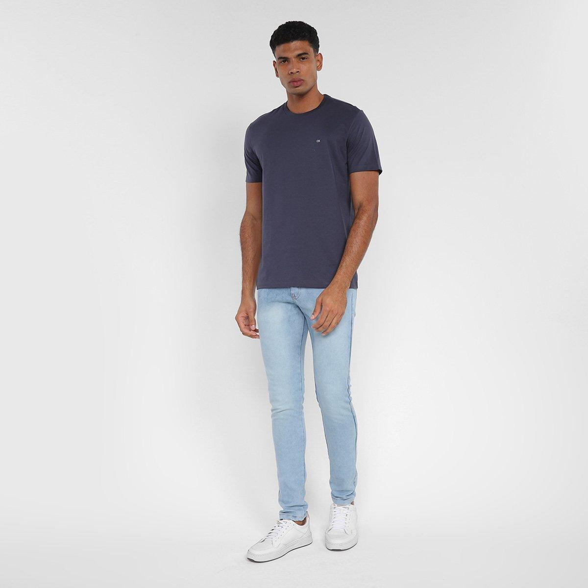 Camiseta Calvin Klein Básica Meia Malha Masculina - 4