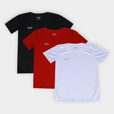 Kit Camiseta Diadora Com 3 Peças  Masculina