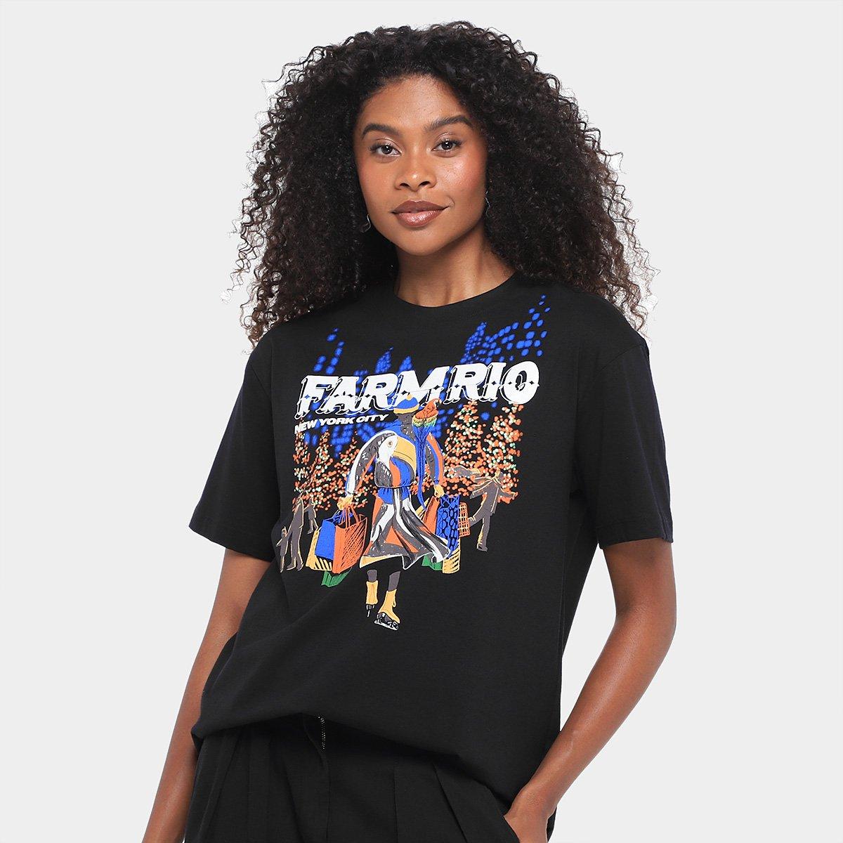 Camiseta Farm Media Patinando Em Ny Feminina - 1