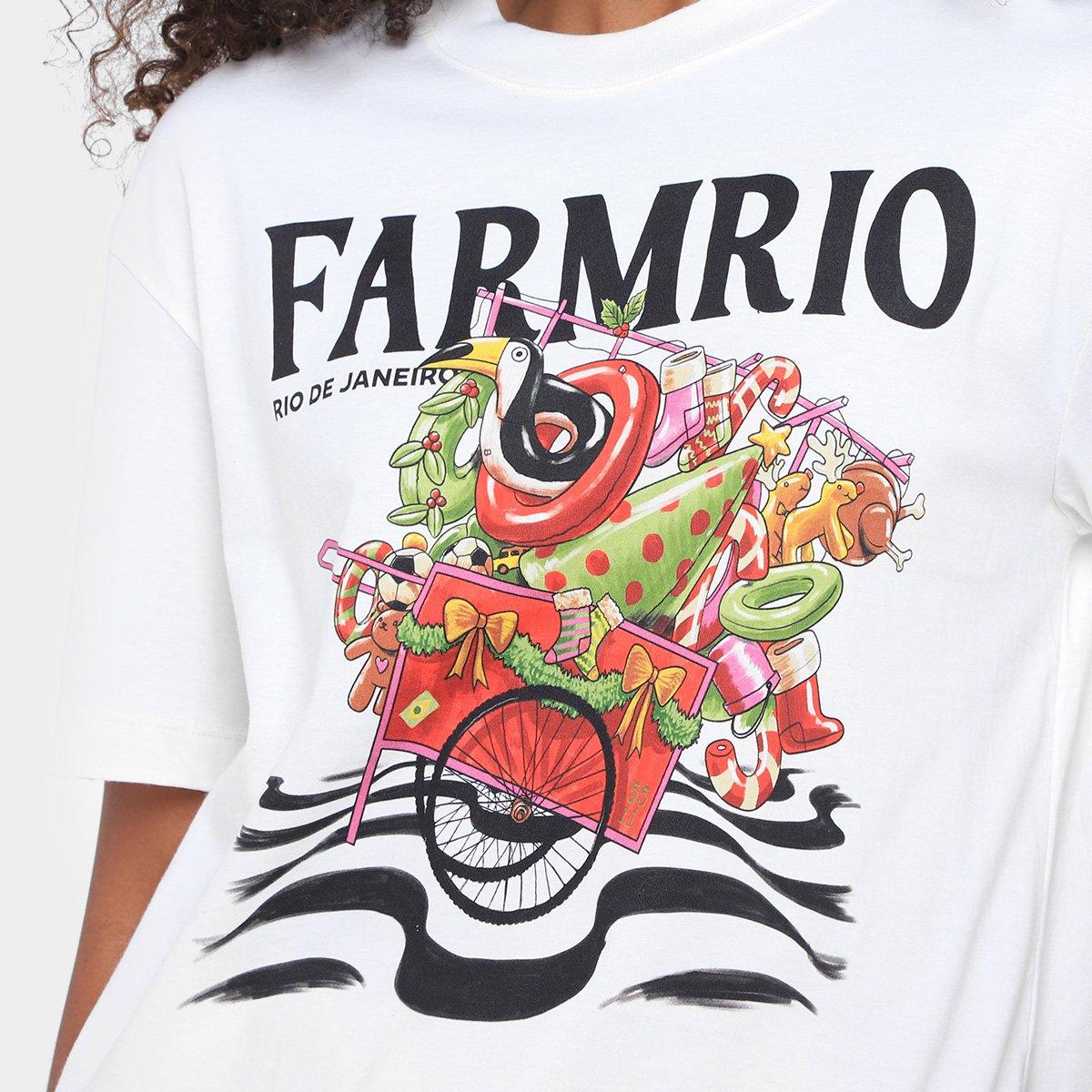 Camiseta Farm Media Papai Noel Da Praia Feminina - 3