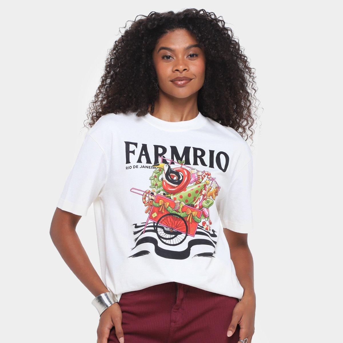 Camiseta Farm Media Papai Noel Da Praia Feminina - 1