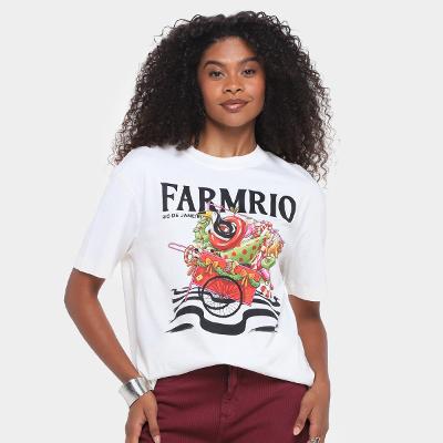 Camiseta Farm Media Papai Noel Da Praia Feminina