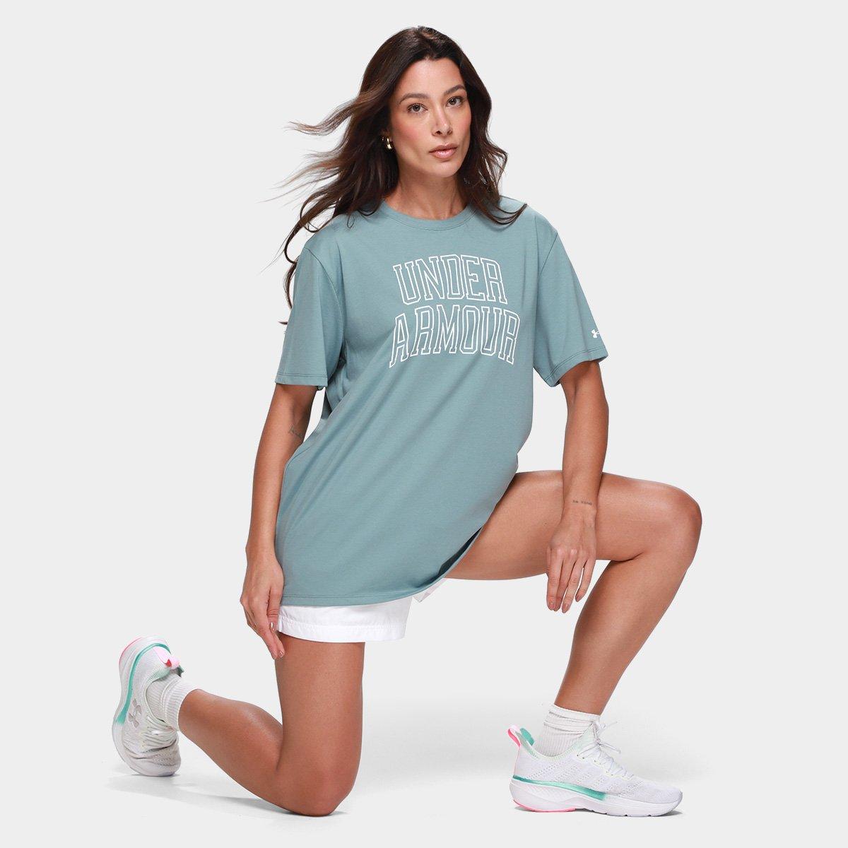 Camiseta Under Armour MC Rival OS Camp Feminina - 4