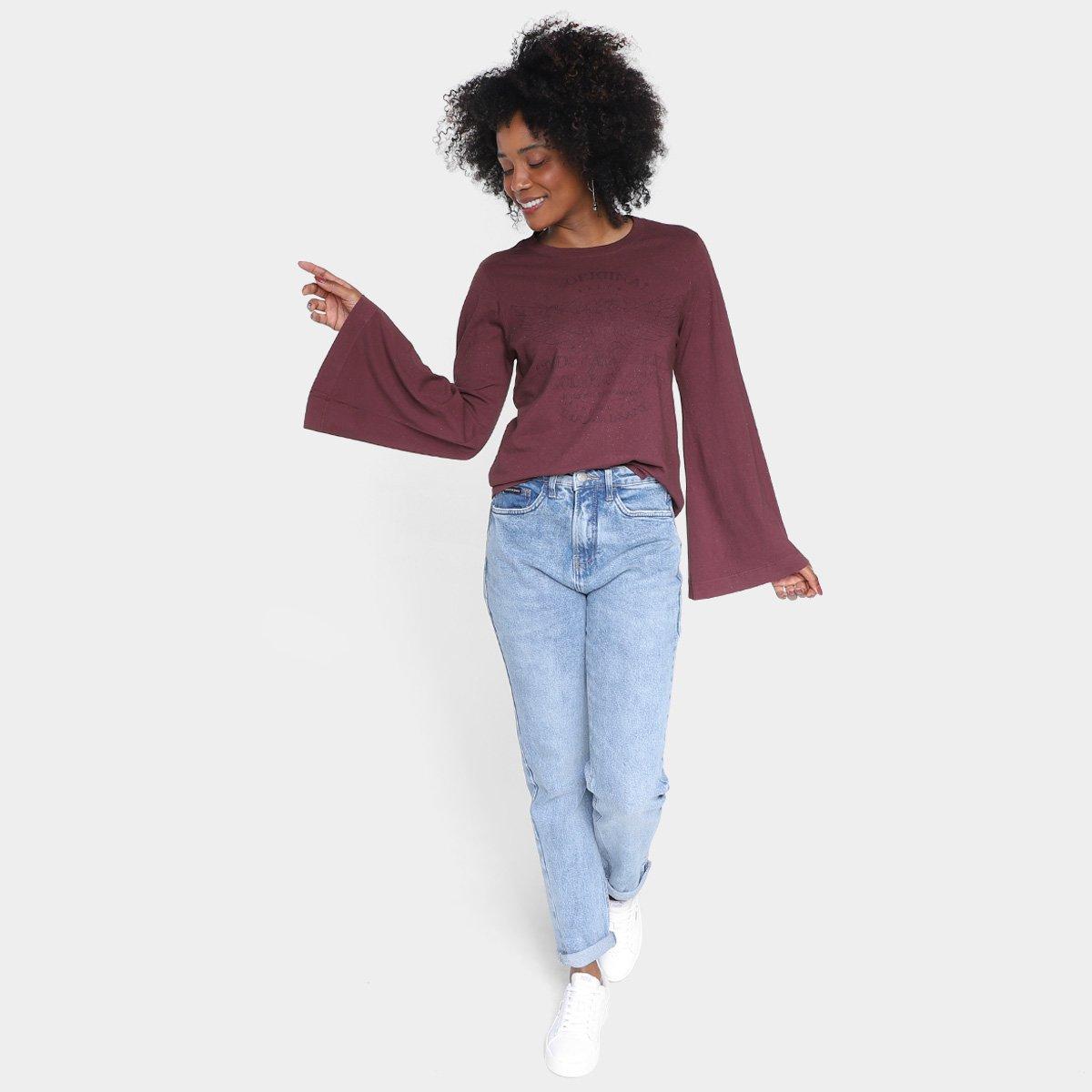 Camiseta Ellus Eagle Glitter Manga Longa Feminina - 4