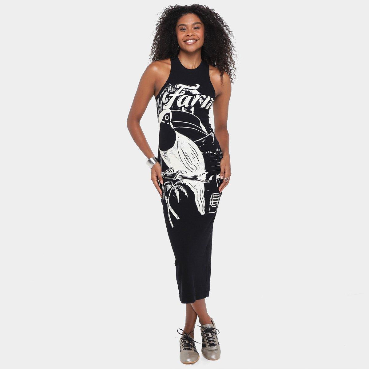 Vestido Farm Midi Rib Tucano Praia - 1