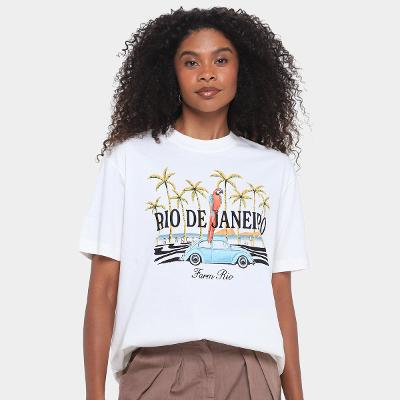 Camiseta Farm Media Brasileirinho Rio Feminina
