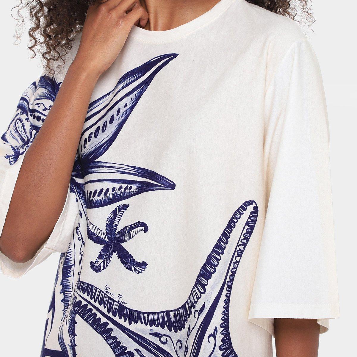Vestido Farm T-Shirt Big Mar De Estrelas - 3