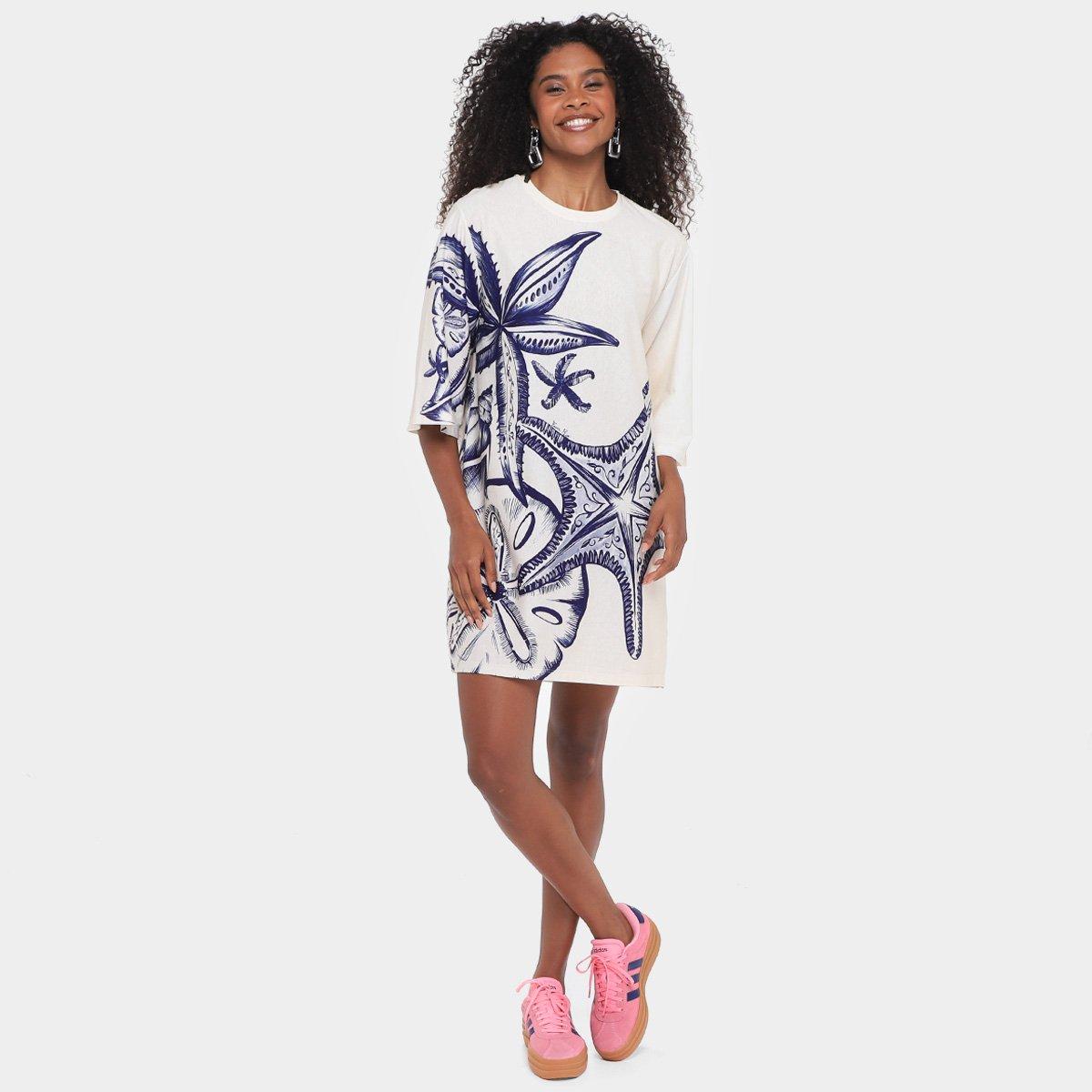 Vestido Farm T-Shirt Big Mar De Estrelas - 4