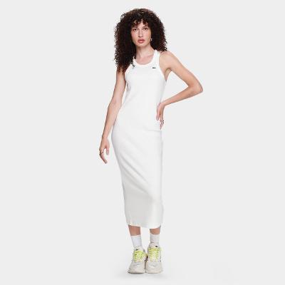 Vestido Tubinho Lacoste Canelado Casual Feminino