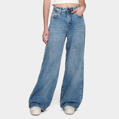 Calça Jeans Calvin Klein Wide Leg 5 Pockets Feminina