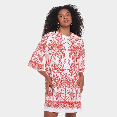 Vestido Farm T-Shirt Big Coqueiro De Flor