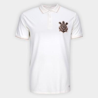 Camisa Polo Corinthians Com Punho Masculina