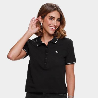 Camisa Polo Calvin Klein Piquet Duplo Feminina