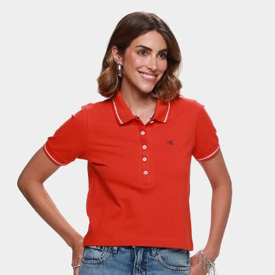 Camisa Polo Calvin Klein Piquet Duplo Feminina
