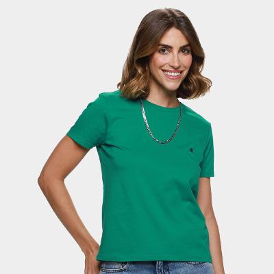 Camiseta Calvin Klein Logo Bordado Feminina