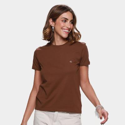 Camiseta Calvin Klein Logo Bordado Feminina