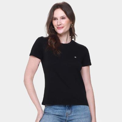 Camiseta Calvin Klein Logo Bordado Feminina
