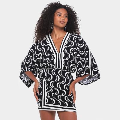 Vestido Curto Farm Peixe Copa Feminino