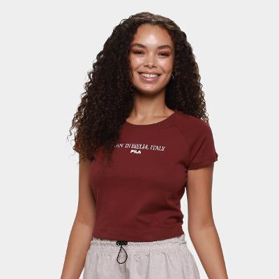 Camiseta Fila Slim Letter Feminina