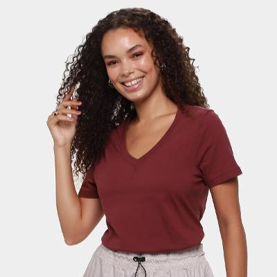 Camiseta Fila Regular V Basic Classic Feminina