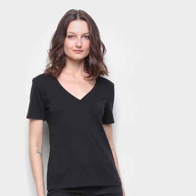 Camiseta Básica Hering Decote V Feminina