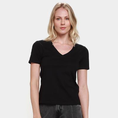 Camiseta Básica Hering Decote V Feminina