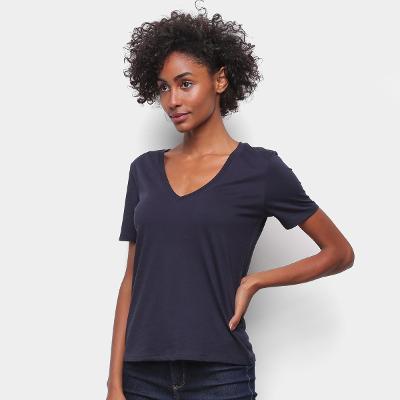 Camiseta Básica Hering Decote V Feminina