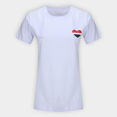 Camiseta São Paulo Coração Tricolor Feminina
