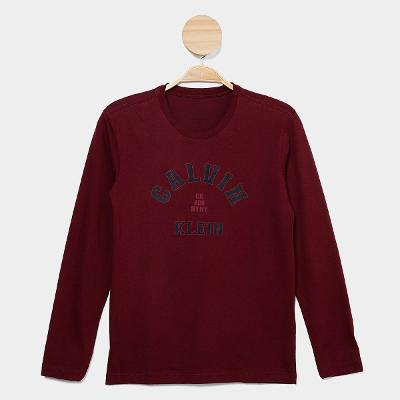 Camiseta Manga Longa Infantil Calvin Klein Varsity Menino
