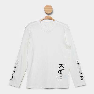 Camiseta Manga Longa Infantil Calvin Klein Casual Menino