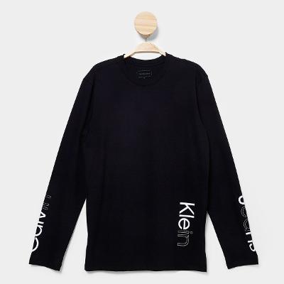 Camiseta Manga Longa Infantil Calvin Klein Casual Menino