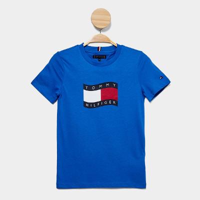 Camiseta Infantil Tommy Hilfiger Wavy Flag Menino