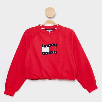 Moletom Infantil Tommy Hilfiger Wave Flag Crewneck Menino