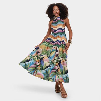 Vestido Longo Farm Natureza Feminino