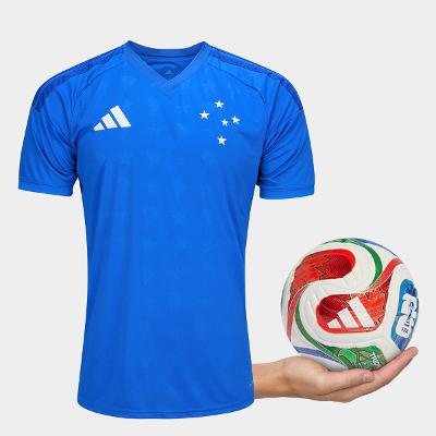 Camisa Cruzeiro I 26/27 s/n Torcedor + Mini Bola Trionda Copa do Mundo 2026