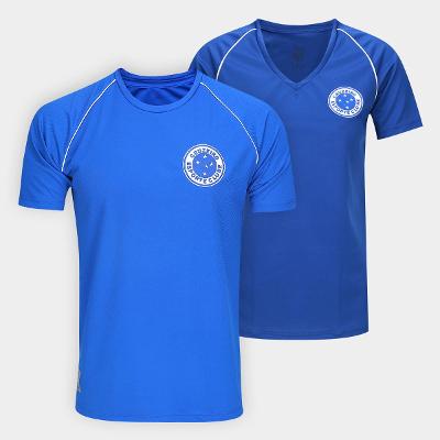 Kit Camisa Cruzeiro Basic Retrômania Casal que Torce Junto