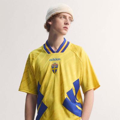 Camisa Seleção Suecia Home 1994 s/nº Adidas Masculina