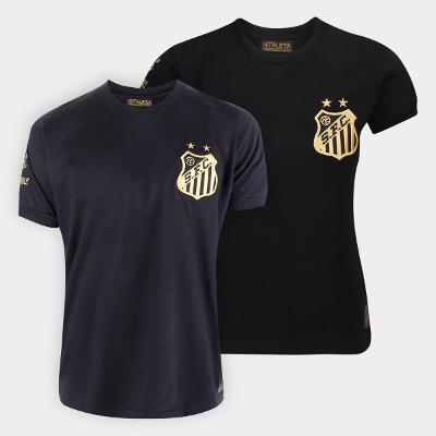 Kit Camisa Santos Pelé Comemorativa 1000 Gols Casal que Torce Junto
