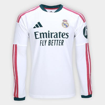 Camisa Real Madrid Manga Longa Home 26/27 s/n Torcedor Adidas Masculina