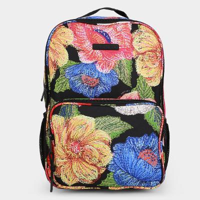 Mochila Farm Me Leva Floral Paraíso Bordado Feminina
