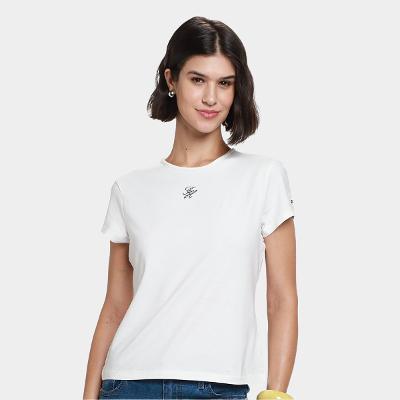 Camiseta Tommy Hilfiger Script Slim Feminina
