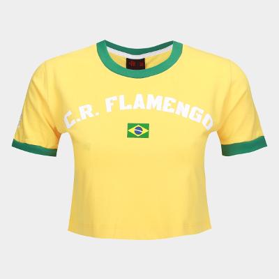 Camiseta Cropped Flamengo  Brasil Feminina