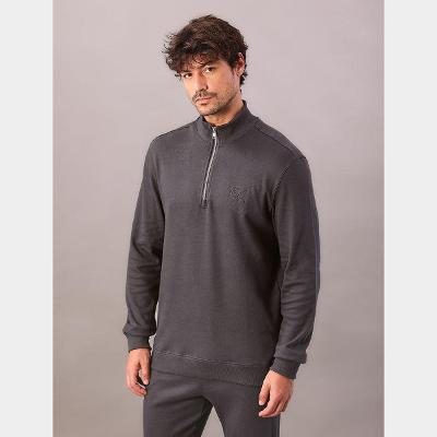 Moletom Calvin Klein Meio Zíper Suedine Masculino