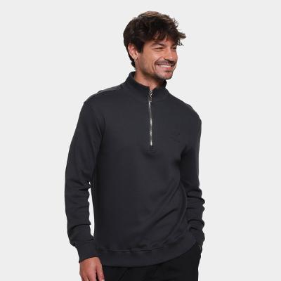 Moletom Calvin Klein Meio Zíper Suedine Masculino