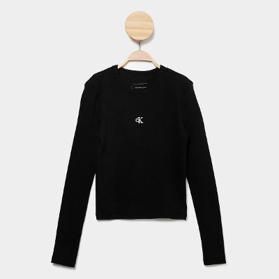 Blusa Manga Longa Infantil Calvin Klein Ribana Menina