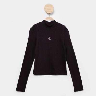 Blusa Infantil Manga Longa Calvin Klein Casual Menina