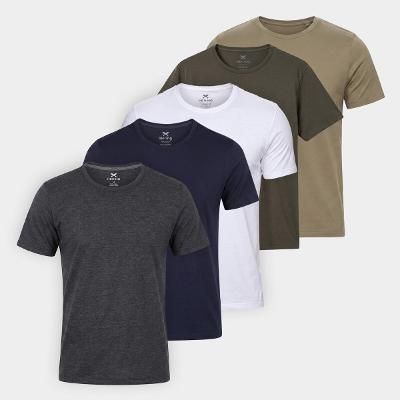Kit Camiseta Hering Slim C/ 5 Masculina