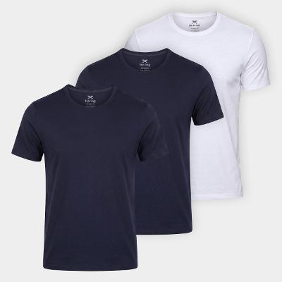 Kit Camiseta Hering Slim C/ 3 Masculina