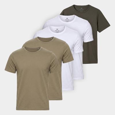Kit Camiseta Hering Slim C/ 5 Masculina