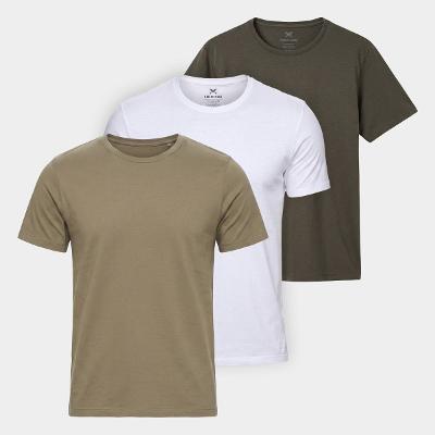 Kit Camiseta Hering Slim C/ 3 Masculina